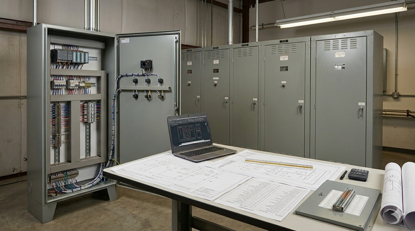 Custom electrical schematic and control panel layout drawings