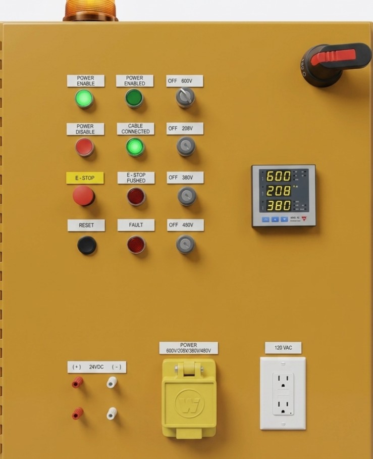 Indus Automation panel testing area - control panel under full functional test