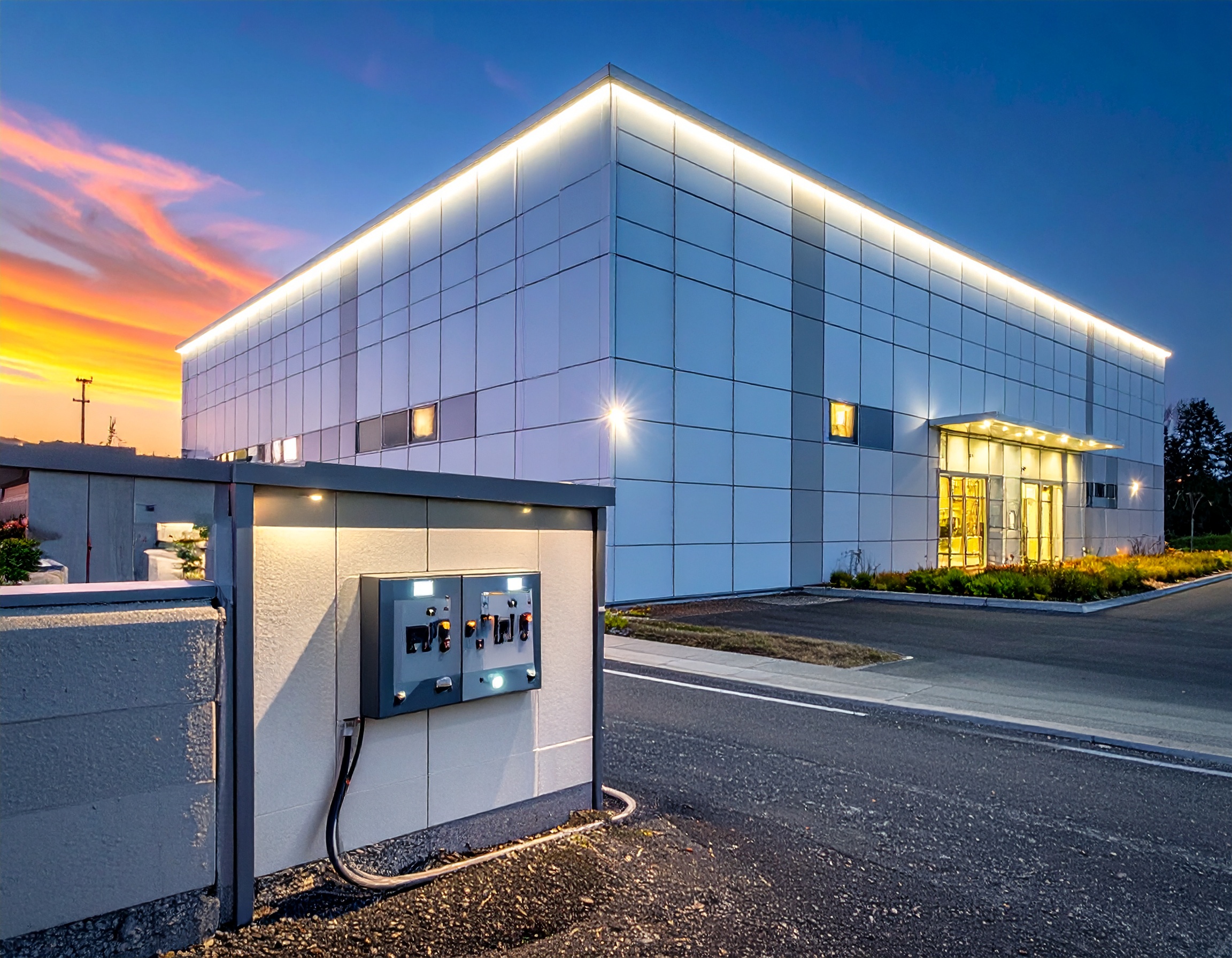Commercial building with automated lighting