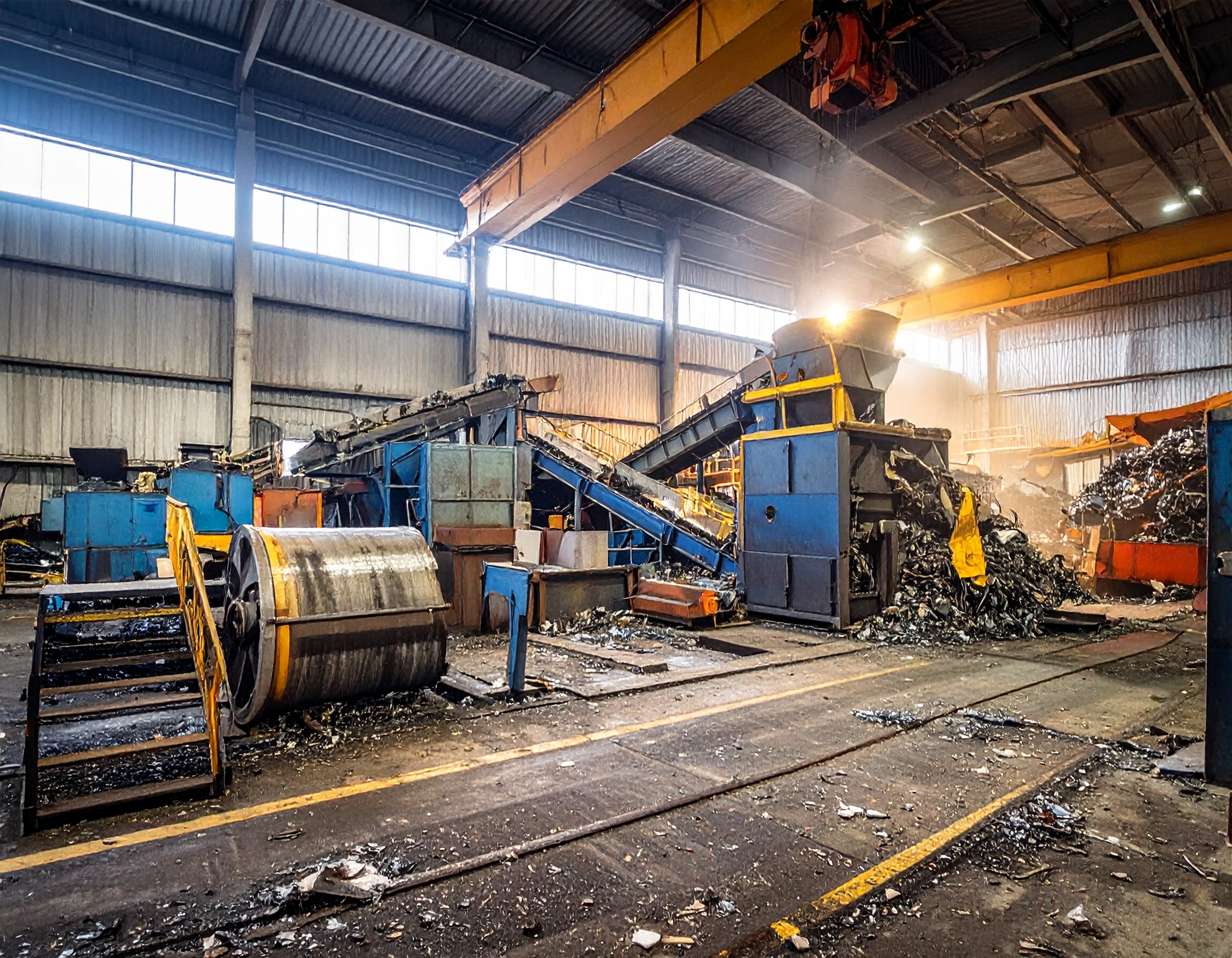 Metal processing facility with conveyors