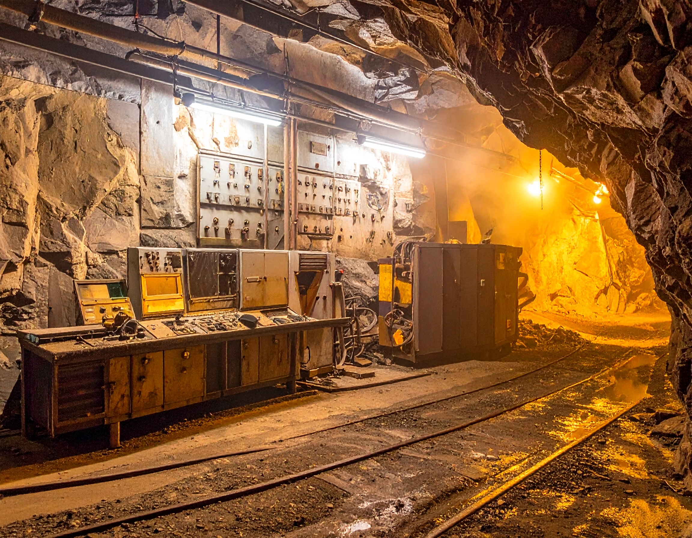 Mining operation with heavy equipment